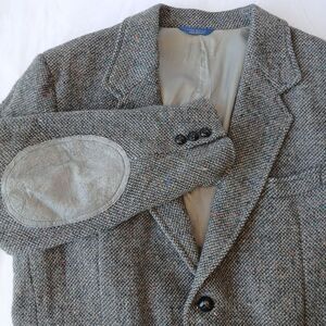 Pendleton Gray 100% Wool Blazer Sport Coat Jacket Sz 44 Vintage 2 Button